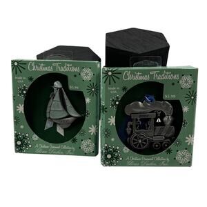 Christmas Traditions Silver Tone Ornaments Gloria Duchin Inc 2008 Sailboat Train